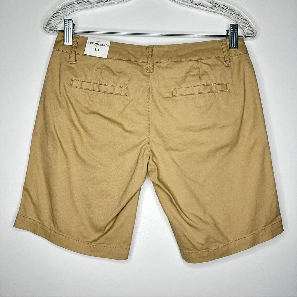 Aeropostale NWT Khaki Bermuda Shorts Stretch Summer‎